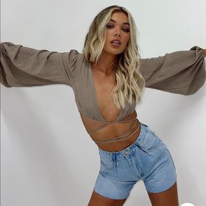 Ayesha Long Sleeve Top Princess Polly size XS s 0-4